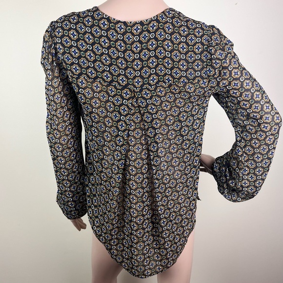 NEW VERONICA BEARD PRINTED LONG SLEEVE TOP - Picture 6 of 8